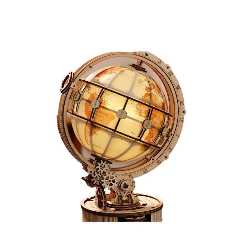 Puzzle Map World - Creative Wooden 3D Puzzle Electric Globe