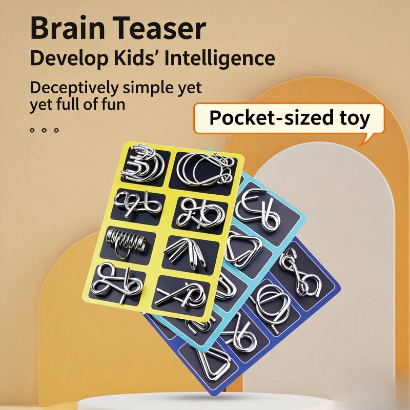 8 Pieces Metal Puzzle Set Clas - đánh giá và giá Game Educational For Kids Free