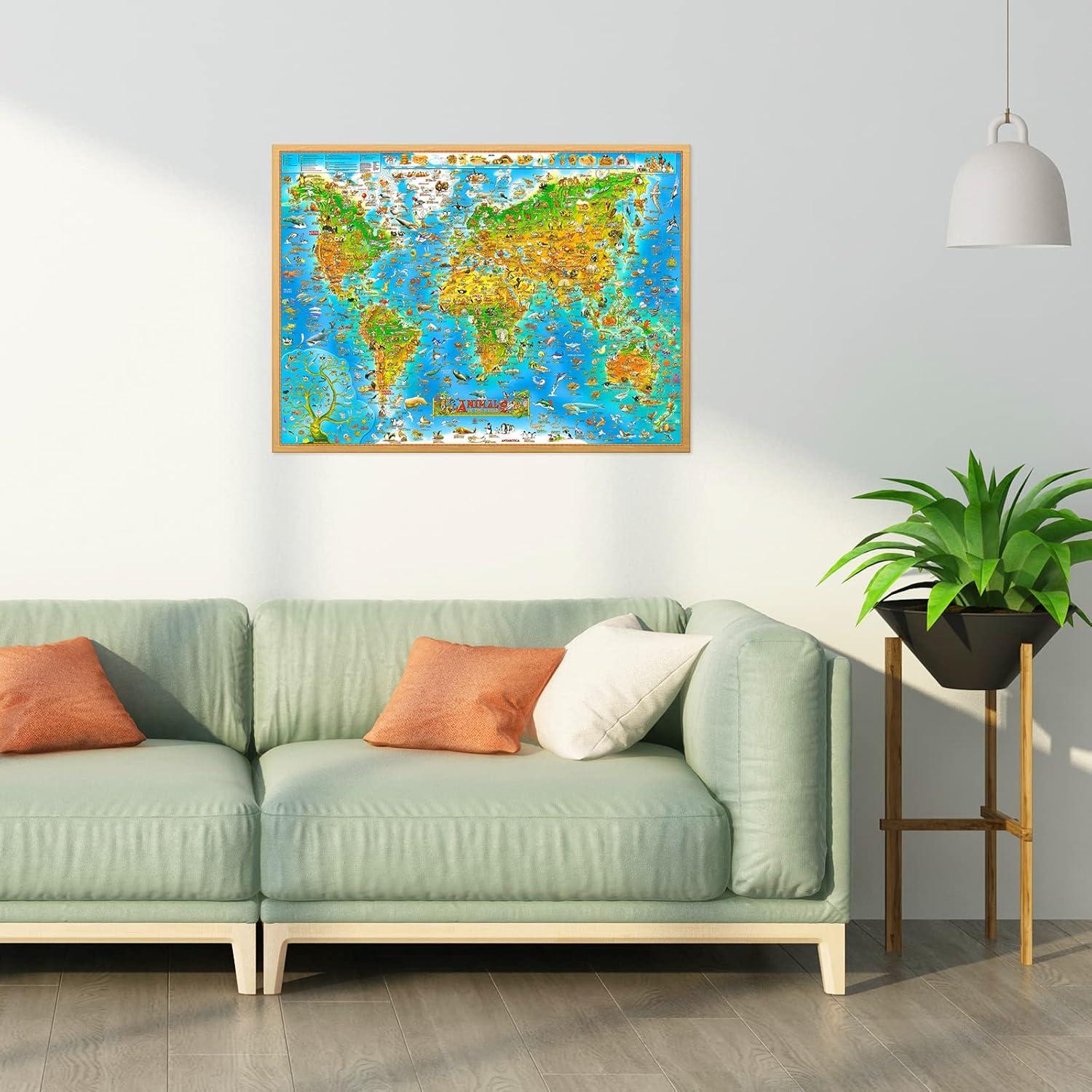 150/300/500/1000 Pieces Jigsaw - đánh giá và giá Puzzle Map World