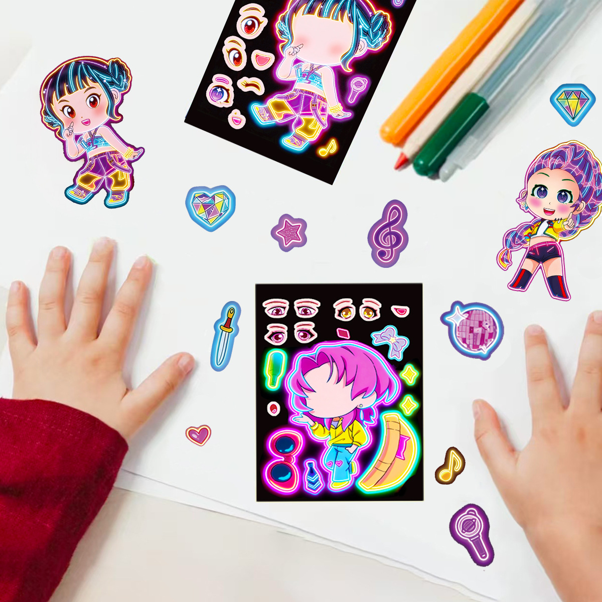 8pcs Funny Girls Stickers Toys - đánh giá và giá Kids Education Music